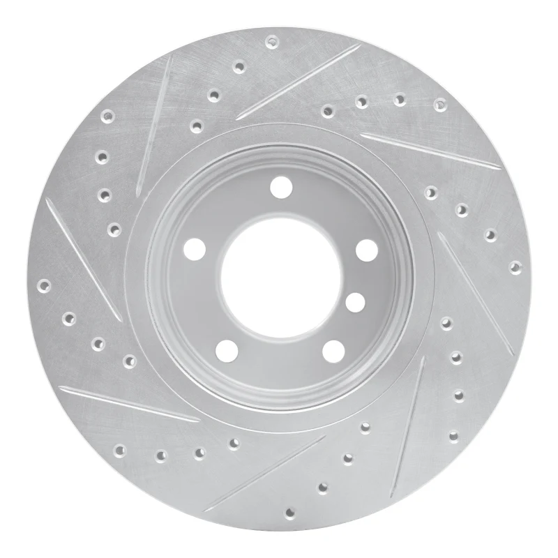 R1 04-10 BMW 525I (USA/Canada) Front Right Drilled & Slotted Silver Brake Rotor - Image 2