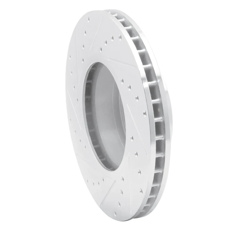 R1 04-10 BMW 530I Front Right Drilled & Slotted Silver Brake Rotor - Image 4