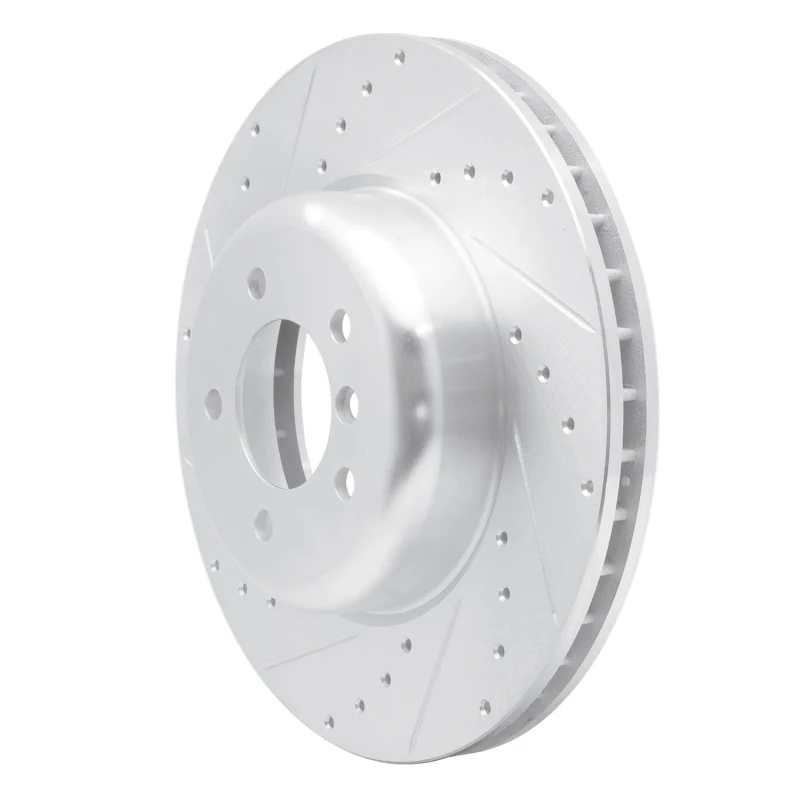 R1 04-10 BMW 650I Convertible Front Left Drilled & Slotted Silver Brake Rotor - Image 4