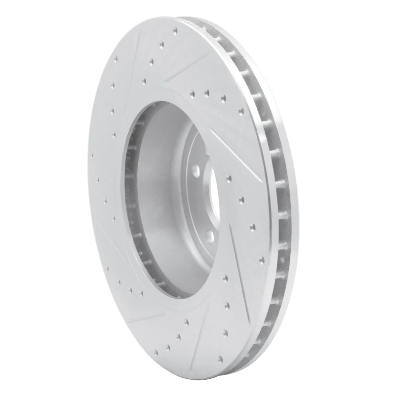 R1 04-10 BMW 650I Coupe Front Right Drilled & Slotted Silver Brake Rotor - Image 3