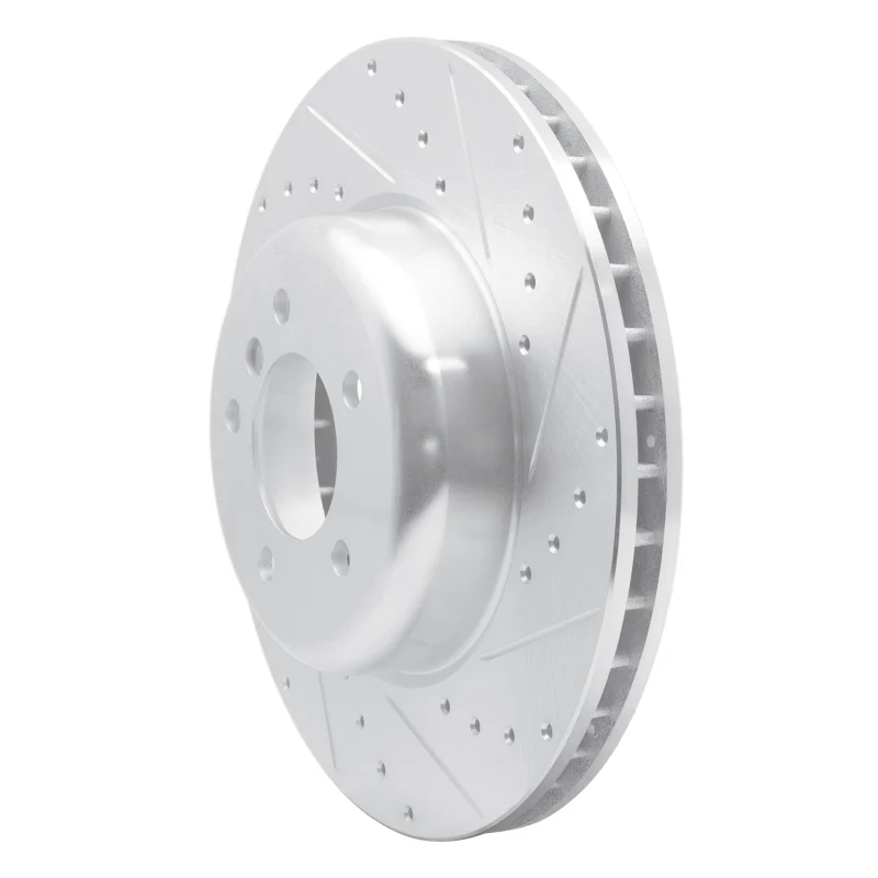 R1 04-10 BMW 650I Coupe Front Right Drilled & Slotted Silver Brake Rotor - Image 4