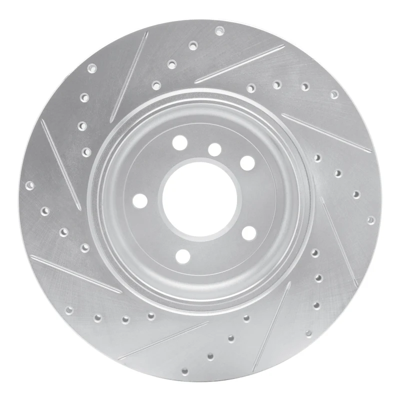 R1 04-10 BMW 650I Coupe Rear Right Drilled & Slotted Silver Brake Rotor - Image 3