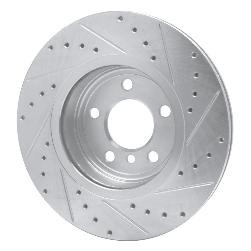 R1 04-10 BMW X3 Front Left Drilled & Slotted Silver Brake Rotor - Image 5