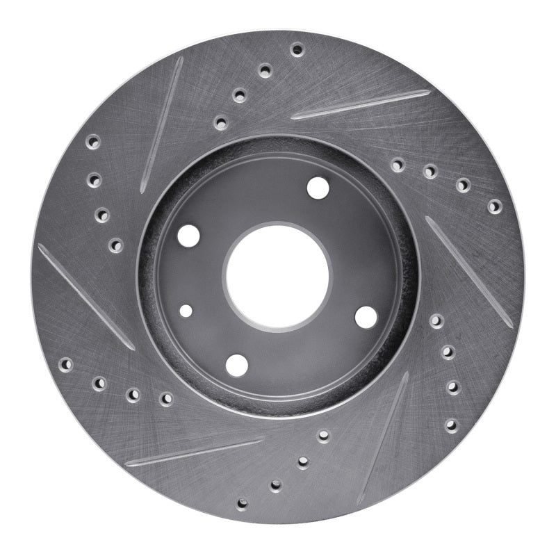 R1 04-10 Chevrolet Epica (Mexico) Front Right Drilled & Slotted Silver Brake Rotor - Image 2