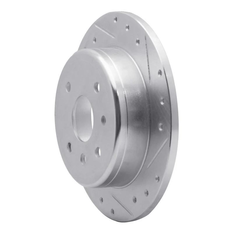 R1 04-10 Chevrolet Epica (Mexico) Rear Right Drilled & Slotted Silver Brake Rotor - Image 3