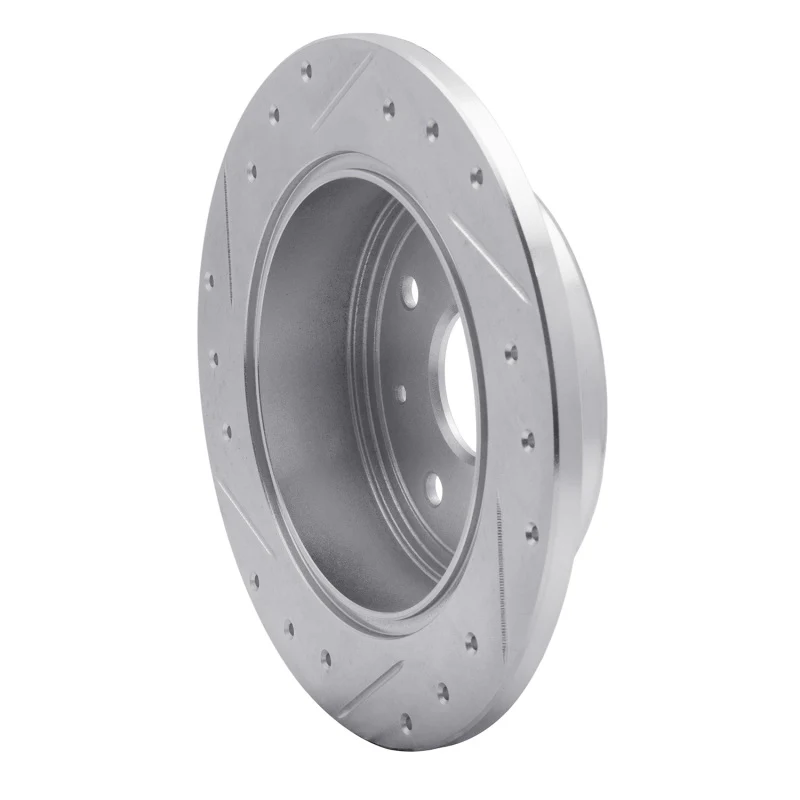 R1 04-10 Chevrolet Epica (Mexico) Rear Right Drilled & Slotted Silver Brake Rotor - Image 5