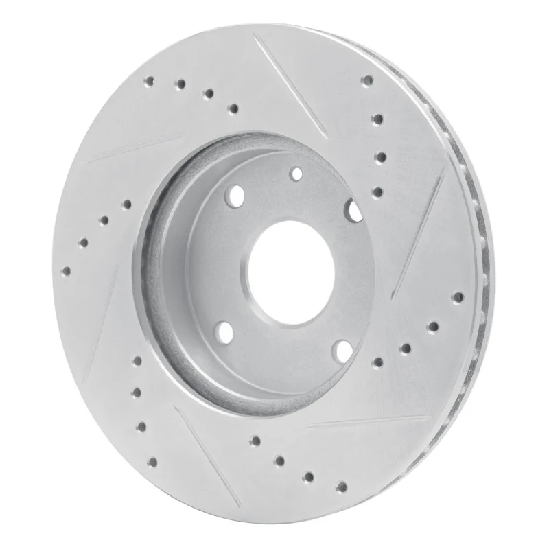 R1 04-10 Chevrolet Epica (USA/Canada) Front Left Drilled & Slotted Silver Brake Rotor - Image 4