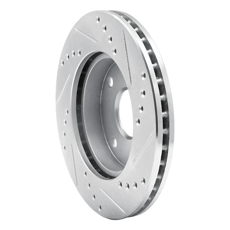 R1 04-10 Chevrolet Optra (Mexico) Front Left Drilled & Slotted Silver Brake Rotor - Image 2