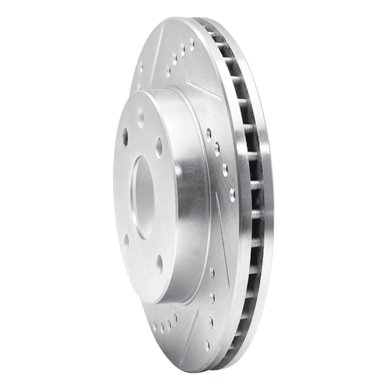 R1 04-10 Chevrolet Optra (Mexico) Front Left Drilled & Slotted Silver Brake Rotor - Image 5