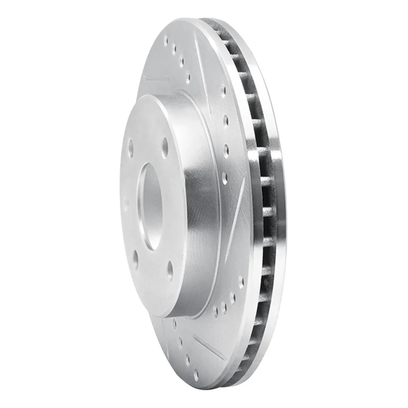 R1 04-10 Chevrolet Optra (Mexico) Front Right Drilled & Slotted Silver Brake Rotor - Image 3