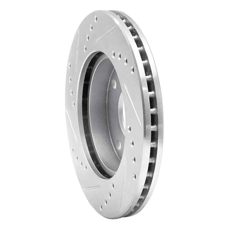 R1 04-10 Chevrolet Optra (Mexico) Front Right Drilled & Slotted Silver Brake Rotor - Image 4