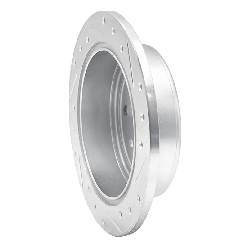 R1 04-10 Chevrolet Optra (USA/Canada) Rear Left Drilled & Slotted Silver Brake Rotor - Image 2