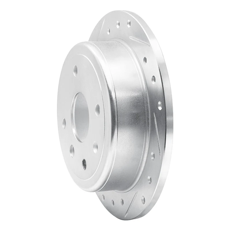 R1 04-10 Chevrolet Optra (USA/Canada) Rear Left Drilled & Slotted Silver Brake Rotor - Image 3