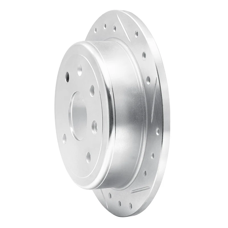 R1 04-10 Chevrolet Optra (USA/Canada) Rear Right Drilled & Slotted Silver Brake Rotor - Image 4