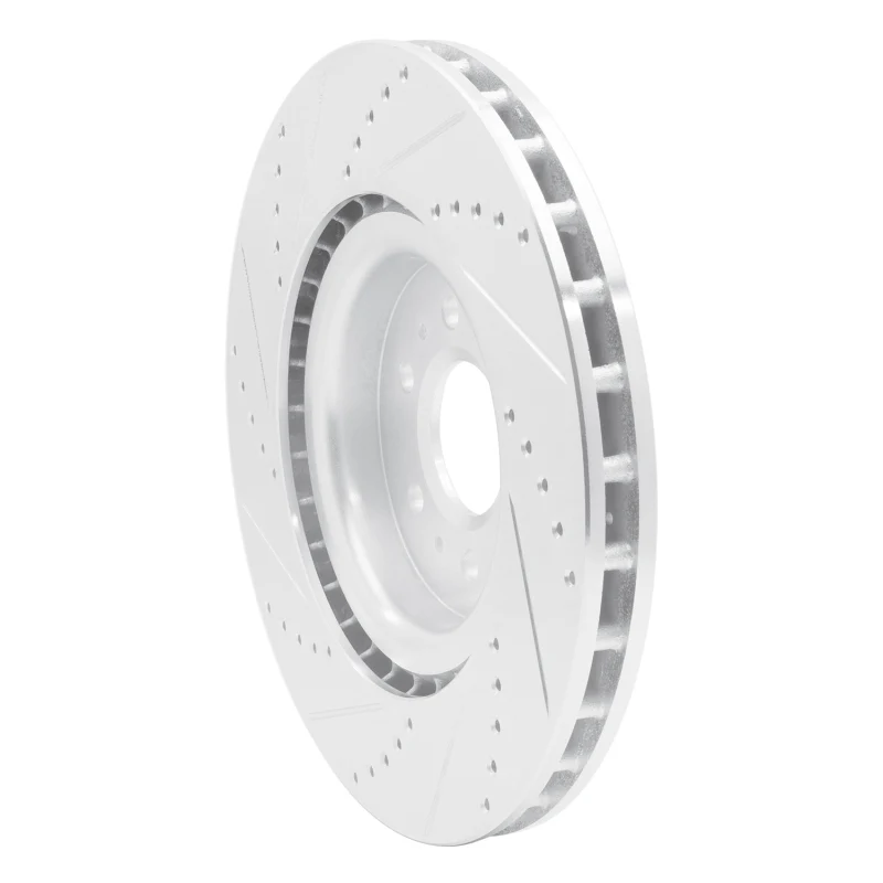 R1 04-11 Cadillac CTS Front Right Drilled & Slotted Silver Brake Rotor - Image 3