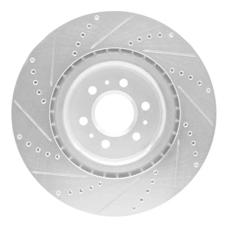 R1 04-11 Cadillac CTS Front Right Drilled & Slotted Silver Brake Rotor - Image 4