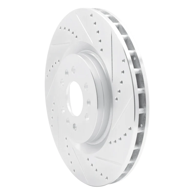 R1 04-11 Cadillac CTS Front Right Drilled & Slotted Silver Brake Rotor - Image 5