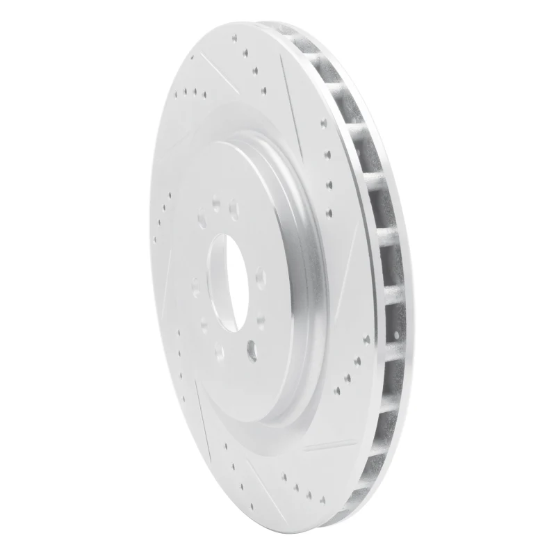 R1 04-11 Cadillac STS Rear Right Drilled & Slotted Silver Brake Rotor - Image 3