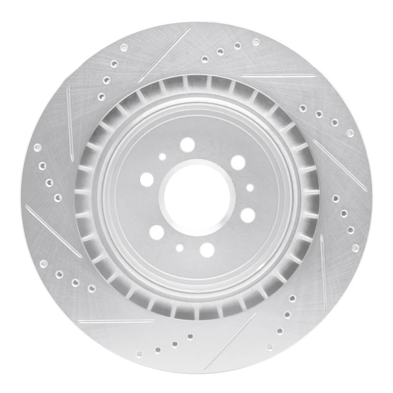 R1 04-11 Cadillac STS Rear Right Drilled & Slotted Silver Brake Rotor - Image 5