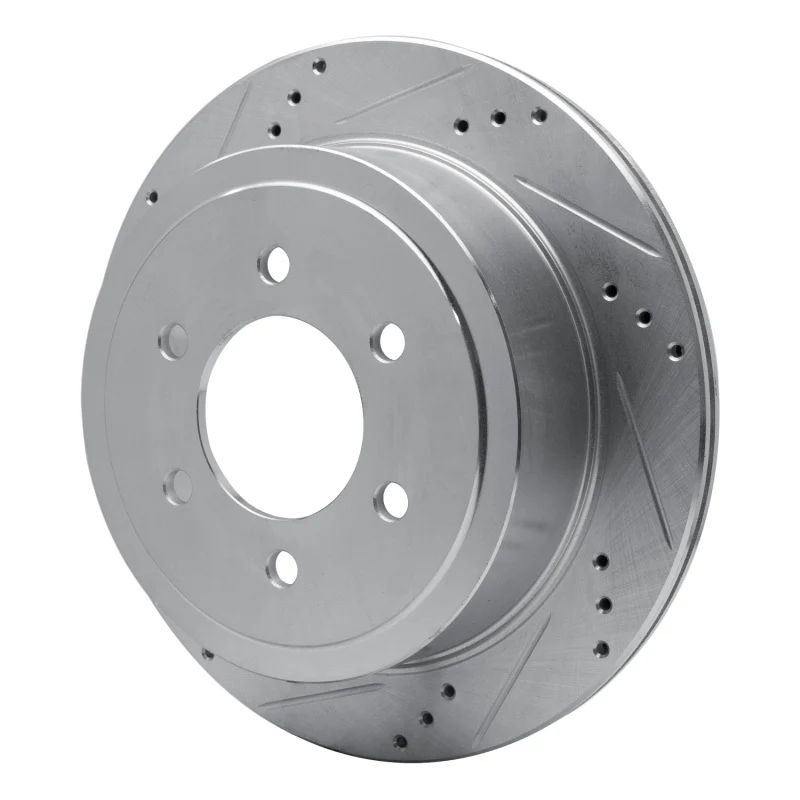 R1 04-11 Ford F-150 4WD Rear Left Drilled & Slotted Silver Brake Rotor - Image 4