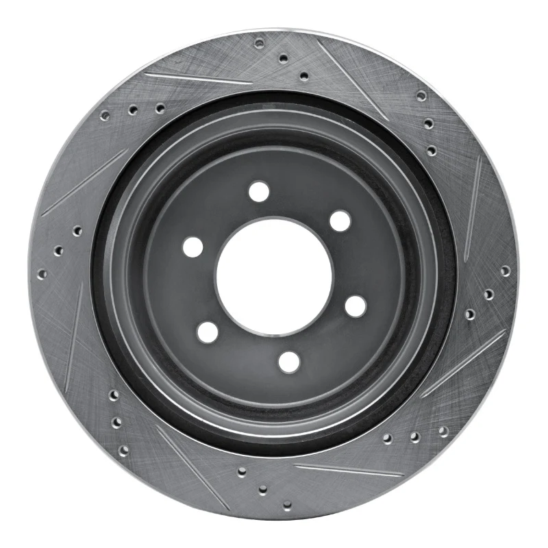 R1 04-11 Ford F-150 4WD Rear Left Drilled & Slotted Silver Brake Rotor - Image 5