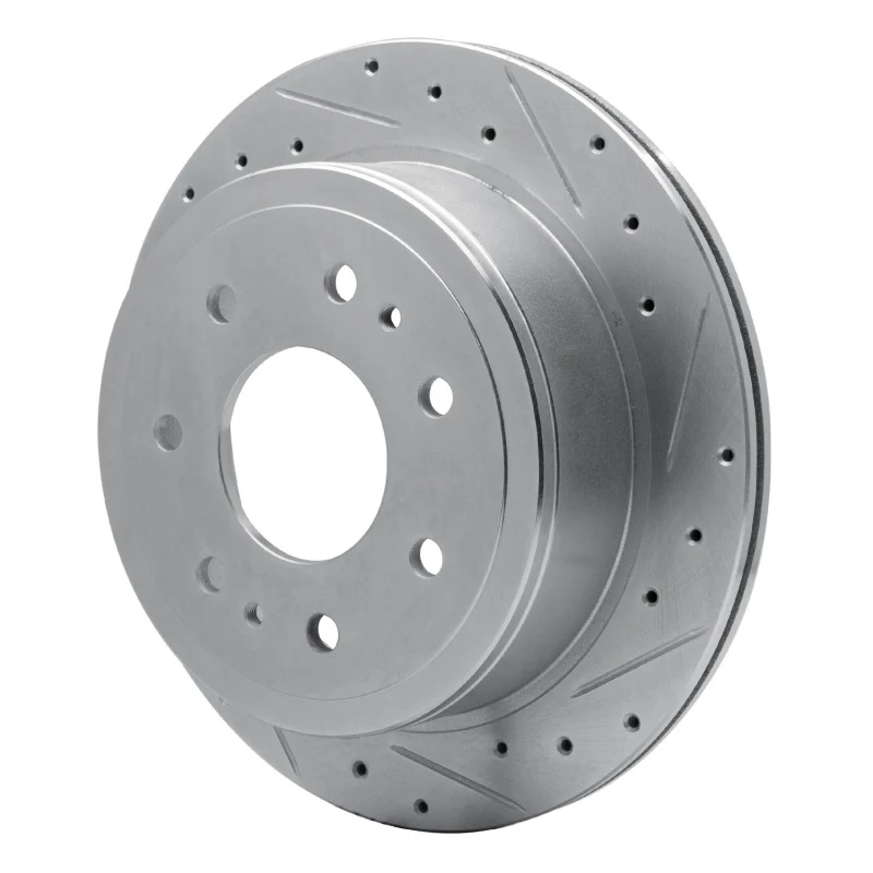R1 04-11 Ford F-150 RWD Rear Right Drilled & Slotted Silver Brake Rotor - Image 2