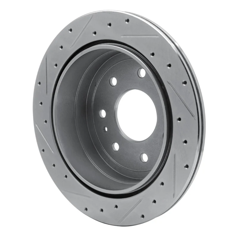 R1 04-11 Ford F-150 RWD Rear Right Drilled & Slotted Silver Brake Rotor - Image 3