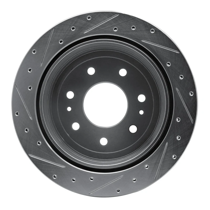 R1 04-11 Ford F-150 RWD Rear Right Drilled & Slotted Silver Brake Rotor - Image 5