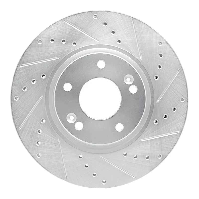 R1 04-11 Hyundai AZERA Front Right Drilled & Slotted Silver Brake Rotor