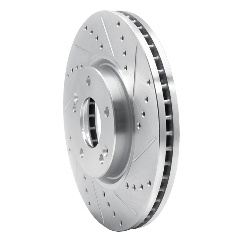 R1 04-11 Hyundai AZERA Front Right Drilled & Slotted Silver Brake Rotor - Image 5