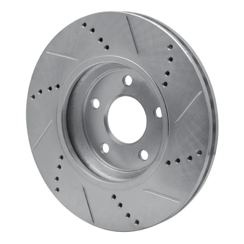R1 04-12 Chevrolet HHR Front Left Drilled & Slotted Silver Brake Rotor - Image 2