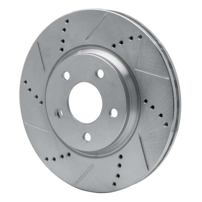 R1 04-12 Chevrolet HHR Front Left Drilled & Slotted Silver Brake Rotor - Image 3