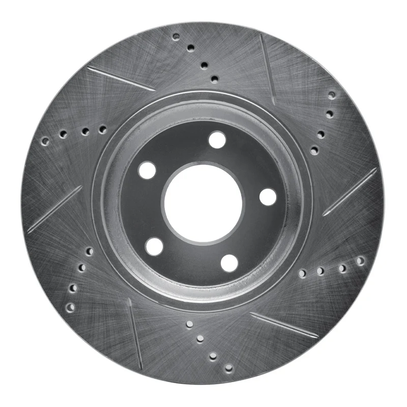 R1 04-12 Chevrolet HHR Front Left Drilled & Slotted Silver Brake Rotor - Image 4