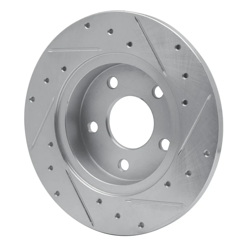 R1 04-12 Chevrolet Malibu Rear Left Drilled & Slotted Silver Brake Rotor - Image 2