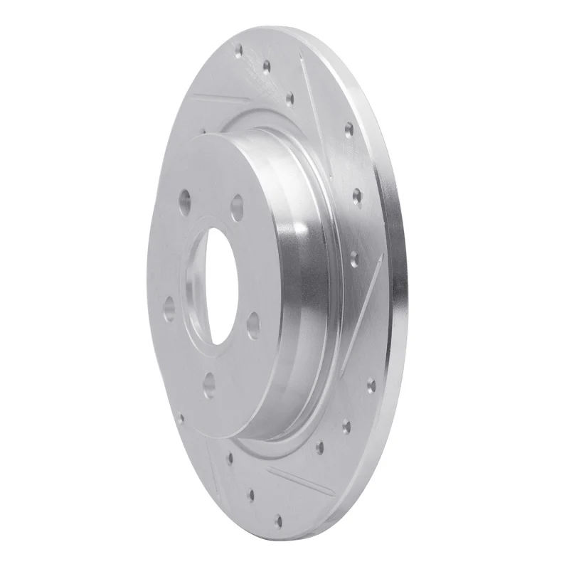 R1 04-13 Volvo V50 Rear Right Drilled & Slotted Silver Brake Rotor - Image 2