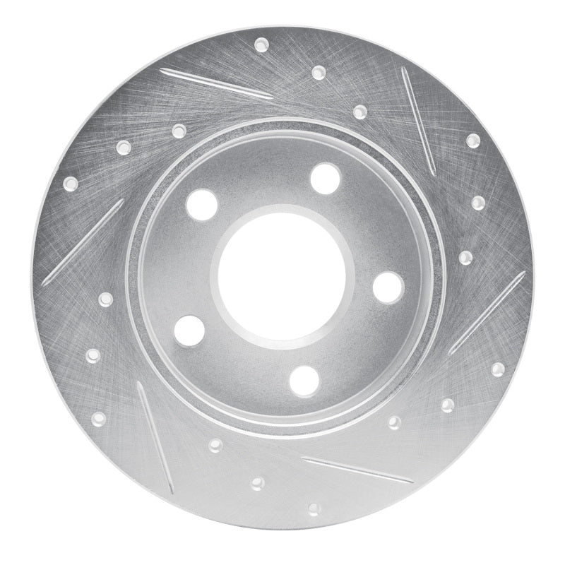 R1 04-16 Buick LaCrosse Rear Left Drilled & Slotted Silver Brake Rotor - Image 2