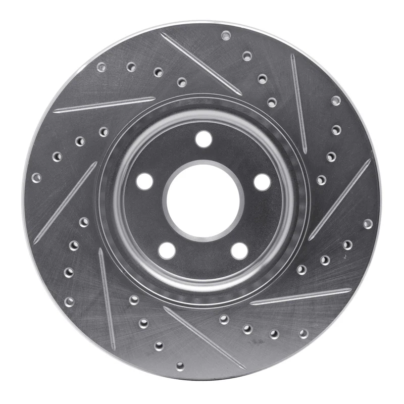 R1 04-19 Ford Escape Front Left Drilled & Slotted Silver Brake Rotor - Image 2