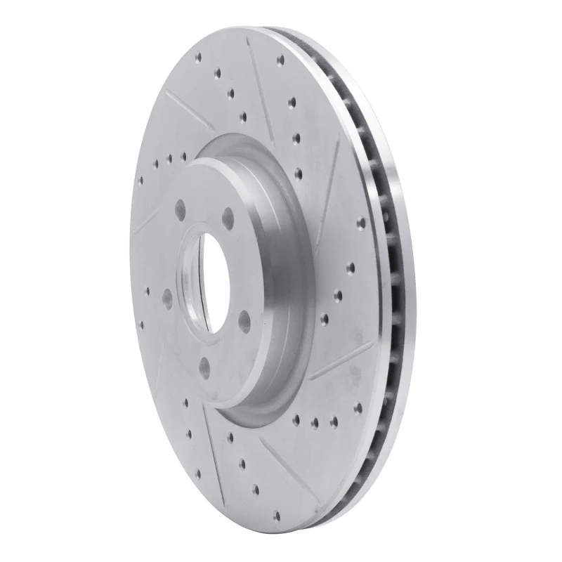 R1 04-19 Ford Escape Front Right Drilled & Slotted Silver Brake Rotor - Image 2