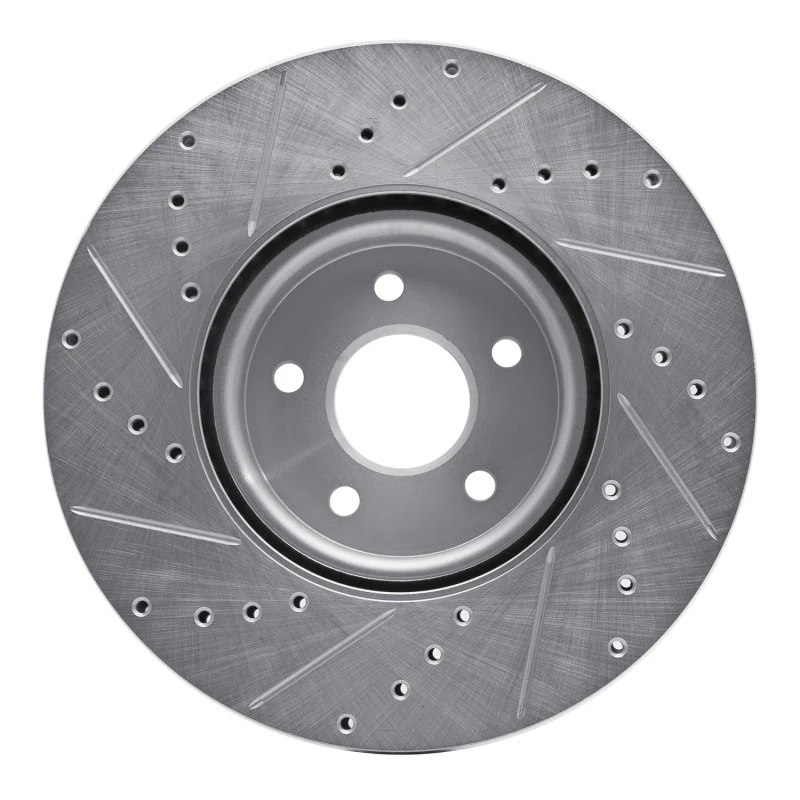 R1 04-19 Ford Escape Front Right Drilled & Slotted Silver Brake Rotor - Image 4