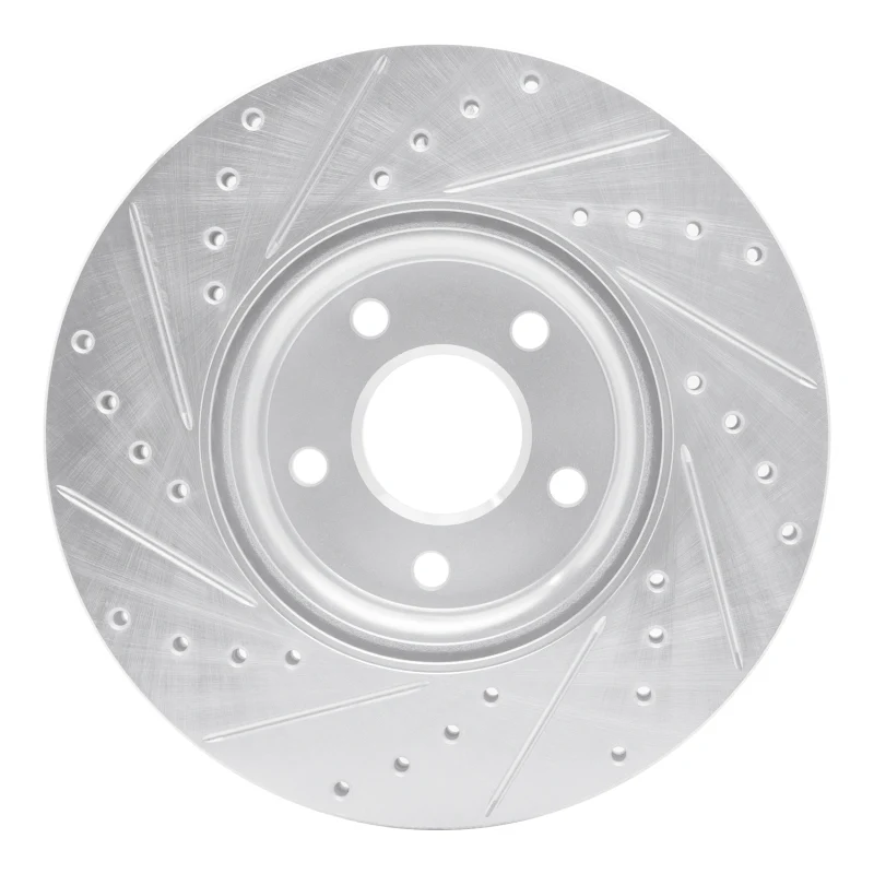 R1 04-19 Ford Escape Front Right Drilled & Slotted Silver Brake Rotor - Image 2
