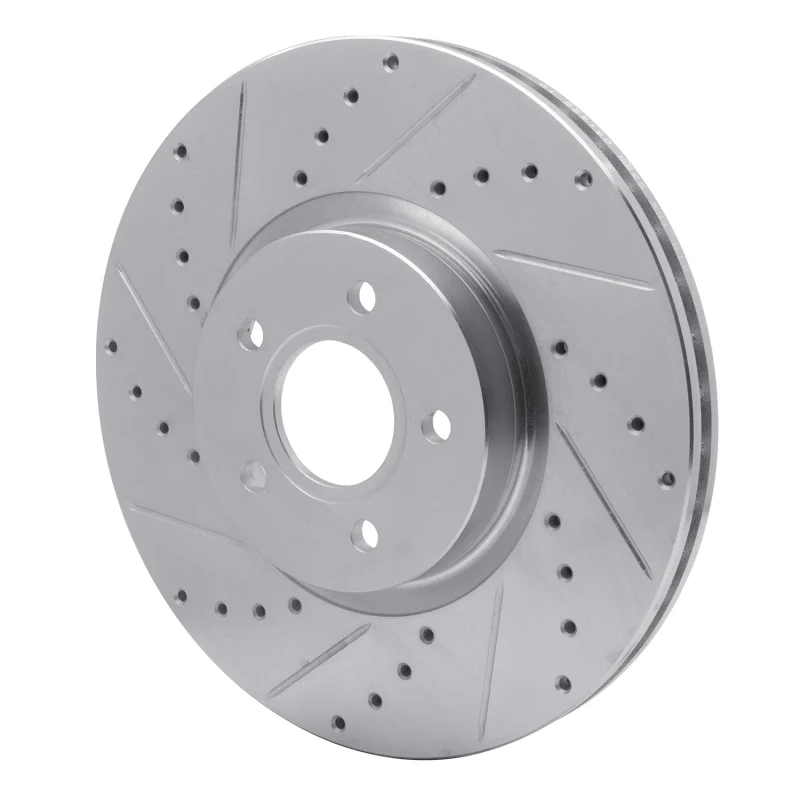 R1 04-19 Ford Focus Front Left Drilled & Slotted Silver Brake Rotor - Image 4