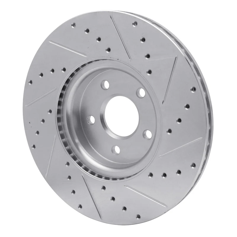 R1 04-19 Ford Focus Front Left Drilled & Slotted Silver Brake Rotor - Image 5