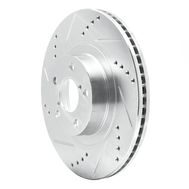 R1 04-25 Scion FR-S Front Left Drilled & Slotted Silver Brake Rotor - Image 2