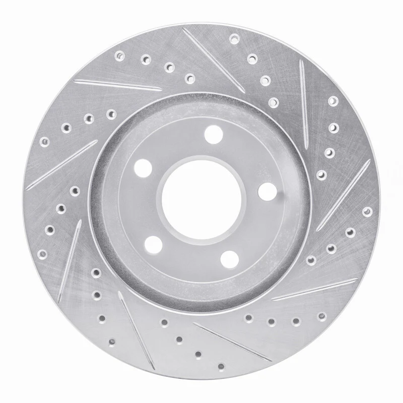 R1 05-05 Buick Park Avenue Front Left Drilled & Slotted Silver Brake Rotor - Image 4