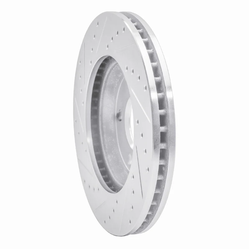 R1 05-05 Buick Park Avenue Front Right Drilled & Slotted Silver Brake Rotor - Image 2