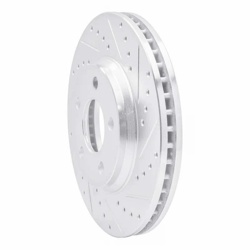 R1 05-05 Buick Park Avenue Front Right Drilled & Slotted Silver Brake Rotor - Image 3