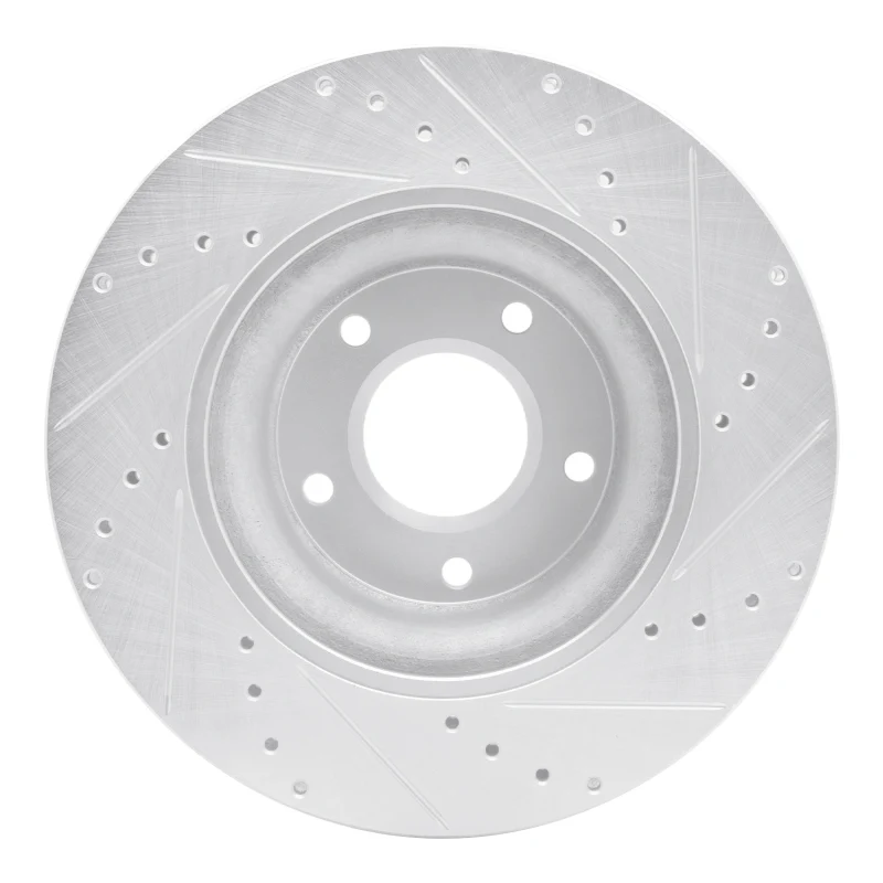 R1 05-06 Pontiac GTO Front Left Drilled & Slotted Silver Brake Rotor - Image 3