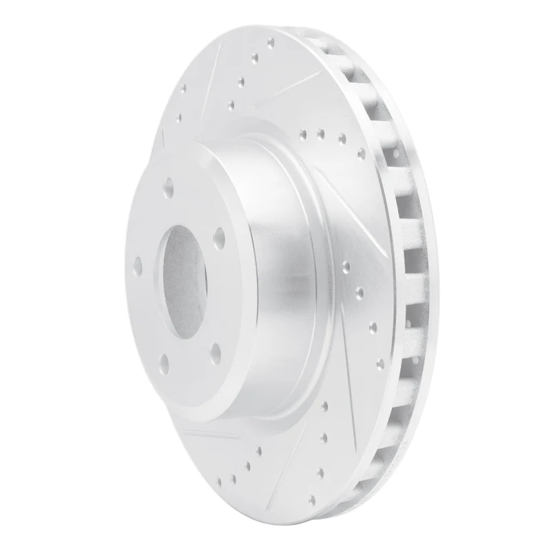 R1 05-06 Pontiac GTO Front Left Drilled & Slotted Silver Brake Rotor - Image 5