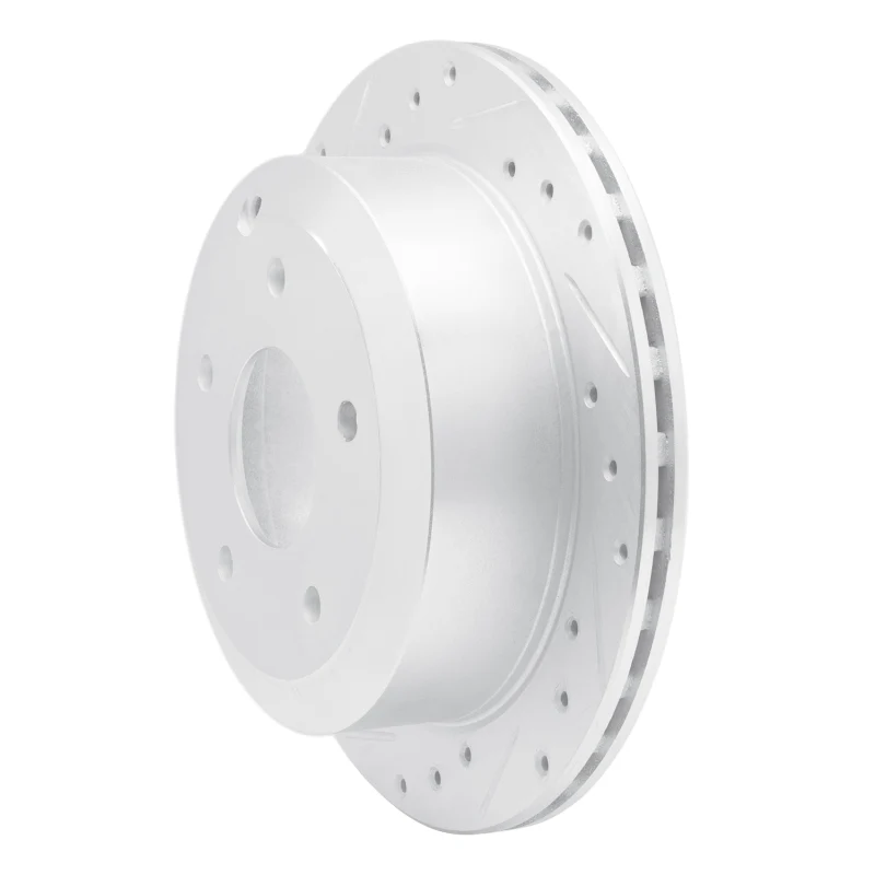 R1 05-06 Pontiac GTO Rear Left Drilled & Slotted Silver Brake Rotor - Image 5