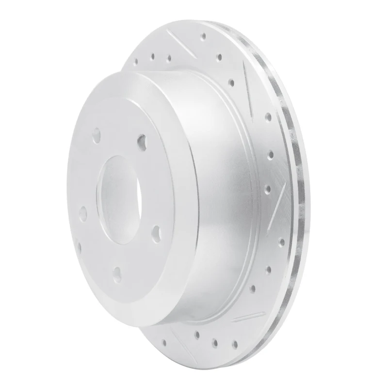R1 05-06 Pontiac GTO Rear Right Drilled & Slotted Silver Brake Rotor - Image 3